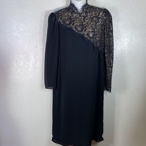 Vintage David Morris black lace 60s dress
